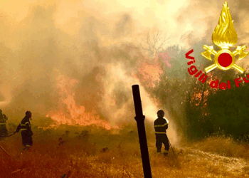 Incendio nelle campagne di Padru